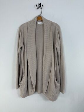 Barefoot Dreams CozyChic Lite Circle Beige Cardigan Sweater Sz L/XL